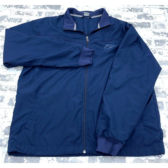 Nike Other - Vintage Nike Jacket Men XXL 2XL Blue Windbreaker Track Suit Navy Y2K Warm Up‎
